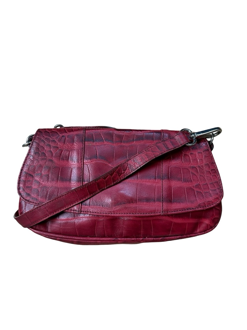 Nuova Stella Red Croc Shoulder Bag Made in Italy